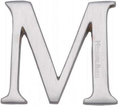 Click Here To Enlarge This Photo Of C1565 2 M-SC Heritage Brass Alphabet M Pin Fix 51mm (2") Satin Chrome Finish