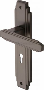 Click Here To Enlarge This Photo Of AST5900-MB Heritage Brass Door Handle Lever Lock Astoria Design Matt Bronze Finish