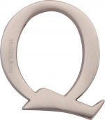 C1565 2 Q-SN Heritage Brass Alphabet Q Pin Fix 51mm (2") Satin Nickel Finish