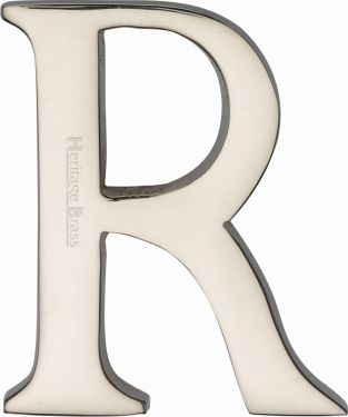Click Here To Enlarge This Photo Of C1565 2 R-PNF Heritage Brass Alphabet R Pin Fix 51mm (2") Polished Nickel Finish