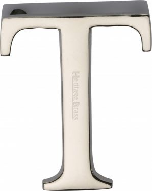 Click Here To Enlarge This Photo Of C1565 2 T-PNF Heritage Brass Alphabet T Pin Fix 51mm (2") Polished Nickel Finish