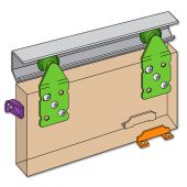 1269 - HENDERSON ST15 Single Top Wardrobe Single Track Sliding Door Gear (750mm Max Opening Width)