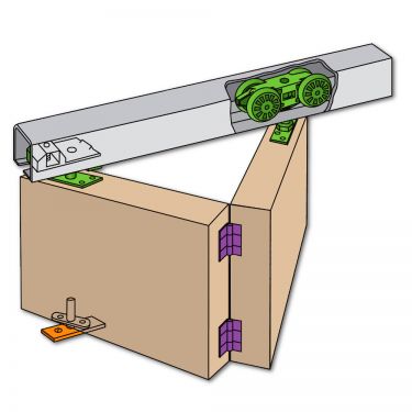 Click Here To Enlarge This Photo Of L17961 - HENDERSON HF25/24 Husky 25kg Folding Track Sliding Door Gear suits up to 2400mm Opening Width (Max 4 Doors)