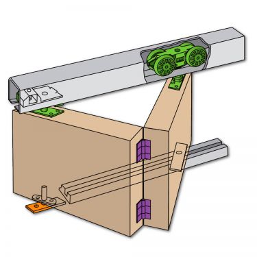 Click Here To Enlarge This Photo Of L17963 - HENDERSON HF40/30 Husky 40kg Folding Track Sliding Door Gear suits up to 3000mm Opening Width (Max 4 Doors)