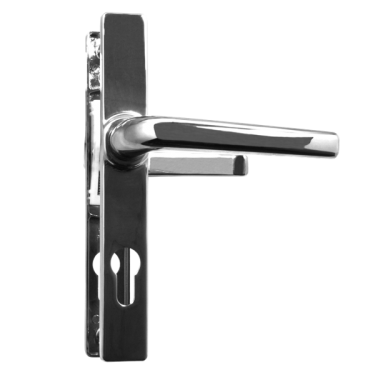 Click Here To Enlarge This Photo Of AS10515 - Asec Polished Chrome Espagnolette Handles - 70mm Centres - 180mm Screw Centres - 205mm Backplate