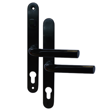 Click Here To Enlarge This Photo Of AS11896 - Asec Black Espagnolette Handles - 68mm Centres - 210mm Screw Centres - 240mm Backplate