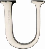 C1565 2 U-PNF Heritage Brass Alphabet U Pin Fix 51mm (2") Polished Nickel Finish