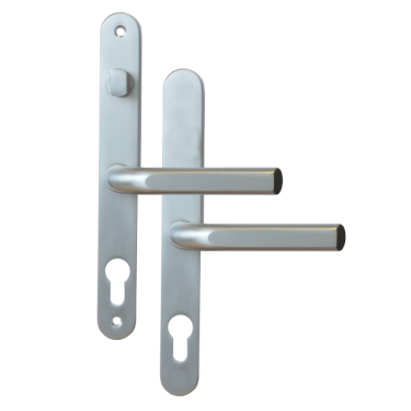 Click Here To Enlarge This Photo Of AS11897 - Asec Silver Espagnolette Handles - 68mm Centres - 210mm Screw Centres - 240mm Backplate