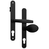 AS11901 - Asec Black Espagnolette Handles - 68mm Centres - 210mm Screw Centres - 240mm Backplate