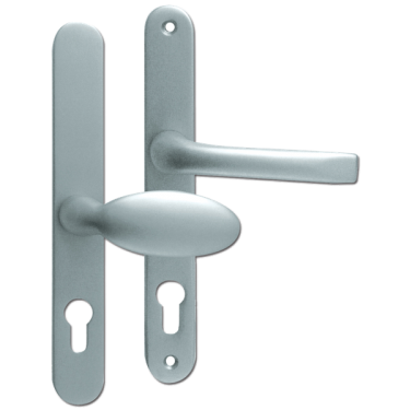 Click Here To Enlarge This Photo Of L18445 - MILA Polished Chrome Espagnolette Handles - 92/62mm Centres - 211mm Screw Centres - 240mm Backplate