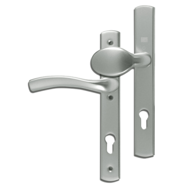 Click Here To Enlarge This Photo Of L18463 - WINKHAUS Silver Espagnolette Handles L/H - 92mm Centres - 214mm Screw Centres - 260mm Backplate
