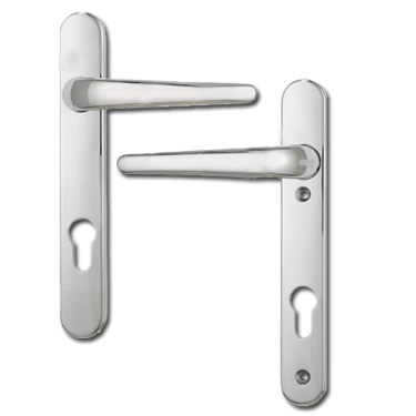 Click Here To Enlarge This Photo Of L23491 - ERA Polished Chrome Espagnolette Handles - 92mm Centres - 122mm Screw Centres - 221mm Backplate