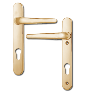 Click Here To Enlarge This Photo Of L23492 - ERA Gold Espagnolette Handles - 92mm Centres - 122mm Screw Centres - 221mm Backplate
