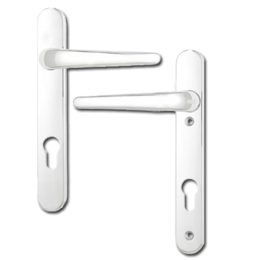 Click Here To Enlarge This Photo Of L23493 - ERA White Espagnolette Handles - 92mm Centres - 122mm Screw Centres - 221mm Backplate
