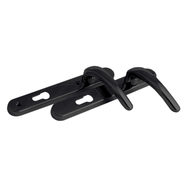 Click Here To Enlarge This Photo Of L25729 - Fab & Fix Black Espagnolette Handles - 92mm Centres - 122mm Screw Centres - 206mm Backplate