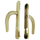 L28734 - Fullex Gold Espagnolette Handles - 68mm Centres - 210mm Screw Centres - 243mm Backplate
