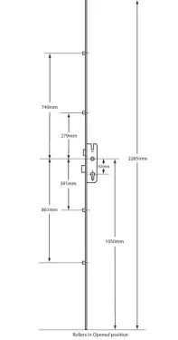 Click Here To Enlarge This Photo Of L15618 - GU Latch & Deadbolt Single Spindle Multipoint Lock - 4 Roller - 45/92 - 16mm Faceplate (6-32580-02-0-1)