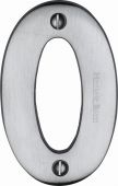 C1566 0-SC Heritage Brass Numeral 0 Face Fix 76mm (3") Satin Chrome Finish
