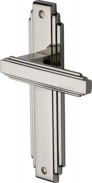 Click Here To Enlarge This Photo Of AST5910-PNF Heritage Brass Door Handle Lever Latch Astoria Design Polished Nickel Finish