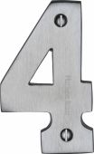 C1566 4-SC Heritage Brass Numeral 4 Face Fix 76mm (3") Satin Chrome Finish