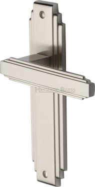 Click Here To Enlarge This Photo Of AST5910-SN Heritage Brass Door Handle Lever Latch Astoria Design Satin Nickel Finish