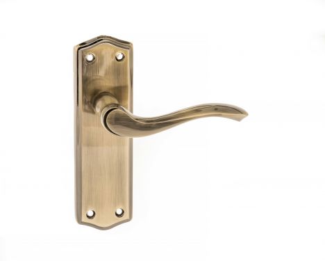 Click Here To Enlarge This Photo Of Atlantic - OE178LAB Old English 'Warwick' Latch Levers on Backplate - Antique Brass
