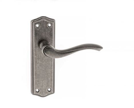 Click Here To Enlarge This Photo Of Atlantic - OE178LDS Old English 'Warwick' Latch Levers on Backplate - Distressed Silver