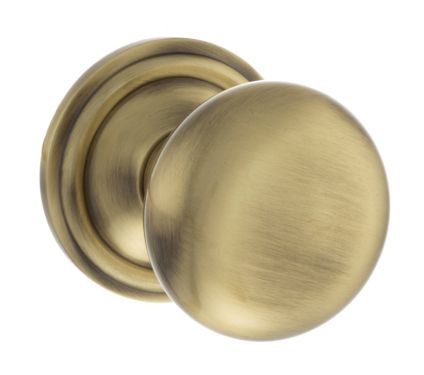 Click Here To Enlarge This Photo Of Atlantic - OE58MMKAB Old English 'Harrogate' Solid Brass Mushroom Mortice Knob on Concealed Fix Rose - Antique Brass