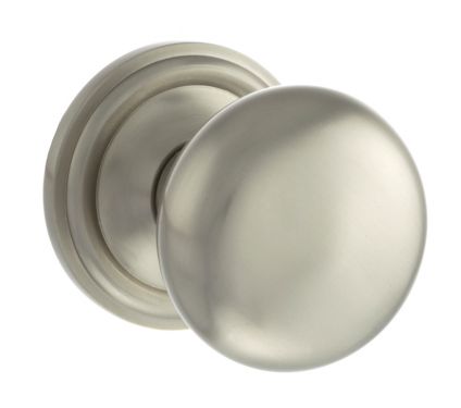 Click Here To Enlarge This Photo Of Atlantic - OE58MMKSN Old English 'Harrogate' Solid Brass Mushroom Mortice Knob on Concealed Fix Rose - Satin Nickel