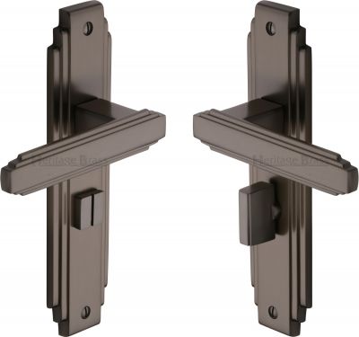 Click Here To Enlarge This Photo Of AST5930-MB Heritage Brass Door Handle For Bathroom Astoria Design Matt Bronze Finish