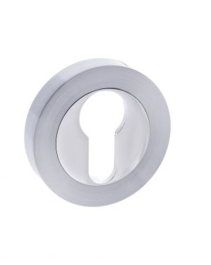 Click Here To Enlarge This Photo Of Atlantic - S3ESCERSCPC STATUS Euro Escutcheons on Round Rose - Satin/Polished Chrome