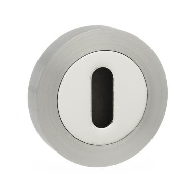 Click Here To Enlarge This Photo Of Atlantic - SPMESCKSNCP Senza Pari Key Escutcheons on Round Rose - Satin Nickel/Chome Plate