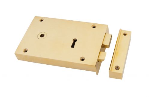 Click Here To Enlarge This Photo Of 83585 From The Anvil Polished Brass Left Hand Rim Lock - Large
