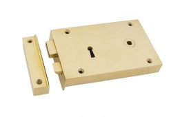 83588 From The Anvil Polished Brass Right Hand Rim Lock - Large