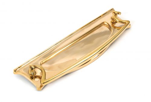 Click Here To Enlarge This Photo Of 83545 From The Anvil Polished Brass Art Deco Letter Plate - Size: 304x85mm - C/C: 253mm - Aperture: 200x48mm