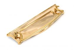 83545 From The Anvil Polished Brass Art Deco Letter Plate - Size: 304x85mm - C/C: 253mm - Aperture: 200x48mm