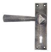 73112 From The Anvil Antique Pewter Straight Lever Lock Set