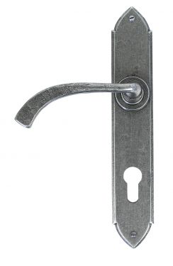 Click Here To Enlarge This Photo Of 33765 From The Anvil Pewter Patina Gothic Curved Euro Lever Set