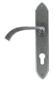 33765 From The Anvil Pewter Patina Gothic Curved Euro Lever Set