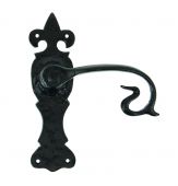 83694 From The Anvil Black Curly Lever Latch Set