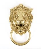 33020 From The Anvil Lion's Head Door Knocker - Polished Brass