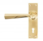 83829 From The Anvil Polished Brass Straight Lever Lock Set