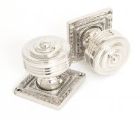83859 From The Anvil Polished Nickel Tewkesbury Square Mortice Knob Set
