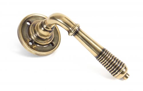 Click Here To Enlarge This Photo Of 33087 From The Anvil Aged Brass Reeded Lever on Rose Set