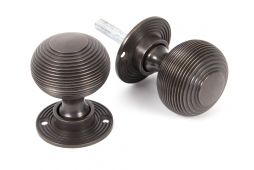 83947 From The Anvil Aged Bronze Heavy Beehive Mortice/Rim Knob Set