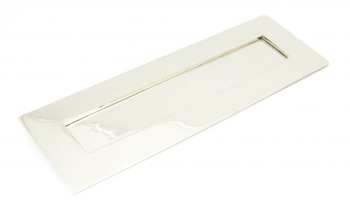 Click Here To Enlarge This Photo Of 90287 From The Anvil Polished Nickel Letterplate - Large - Size: 304x96mm - C/C: 268mm - Aperture: 232x56mm