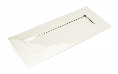 Click Here To Enlarge This Photo Of 90289 From The Anvil Polished Nickel Letterplate - Small - Size: 252x96mm - C/C: 230mm - Aperture: 204x48mm
