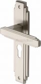 AST5948-SN Heritage Brass Door Handle Euro Profile Astoria Design Satin Nickel Finish