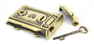 91528 From The Anvil Aged Brass Davenport Rim Lock