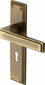 ATL5700-AT Heritage Brass Door Handle Lever Lock Atlantis Design Antique Brass Finish